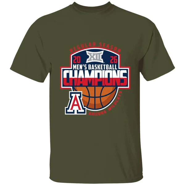 Arizona Wildcats 2026 Big 12 Mens Basketball Regular Season Champions Shirt - Image 9