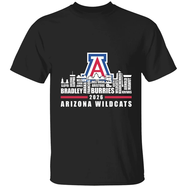 Arizona Wildcats Basketball Team Name Players City Skyline Shape 2026 Shirt