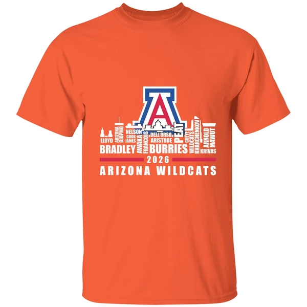 Arizona Wildcats Basketball Team Name Players City Skyline Shape 2026 Shirt - Image 6
