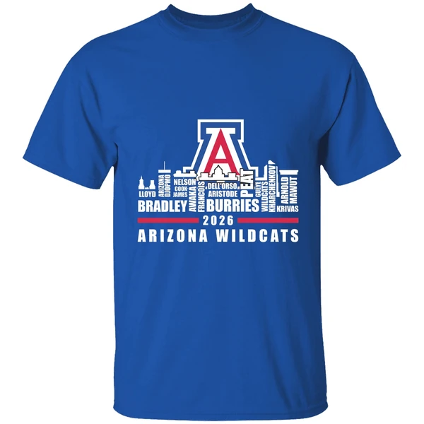 Arizona Wildcats Basketball Team Name Players City Skyline Shape 2026 Shirt - Image 8