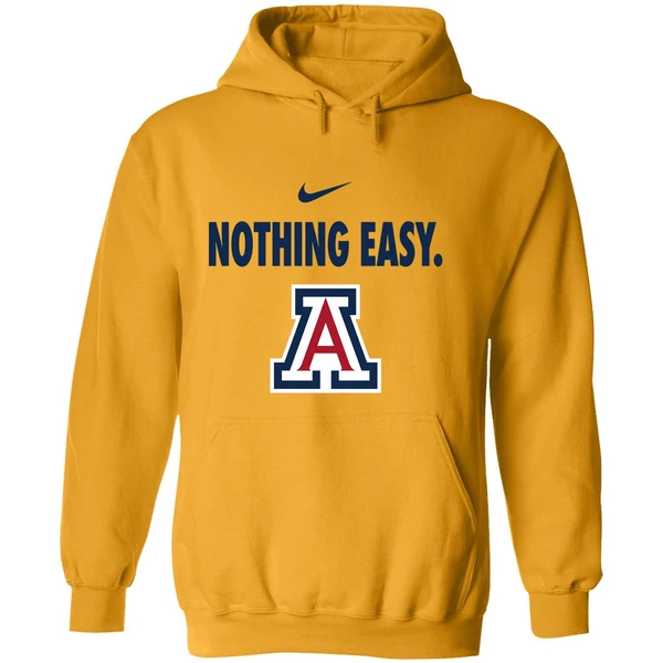 Arizona Wildcats Nothing Easy Logo Hoodie