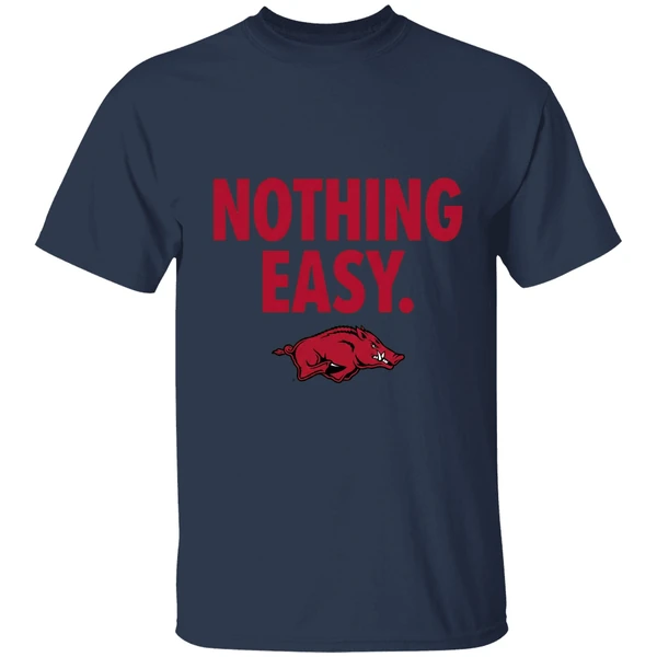 Arkansas Razorbacks Nothing Easy Shirt - Image 5