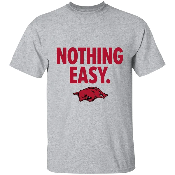 Arkansas Razorbacks Nothing Easy Shirt - Image 9