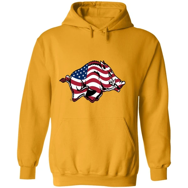Arkansas Razorbacks Patriotic Marks Primary Logo Hoodie