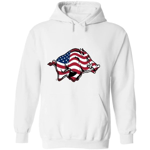 Arkansas Razorbacks Patriotic Marks Primary Logo Hoodie - Image 8