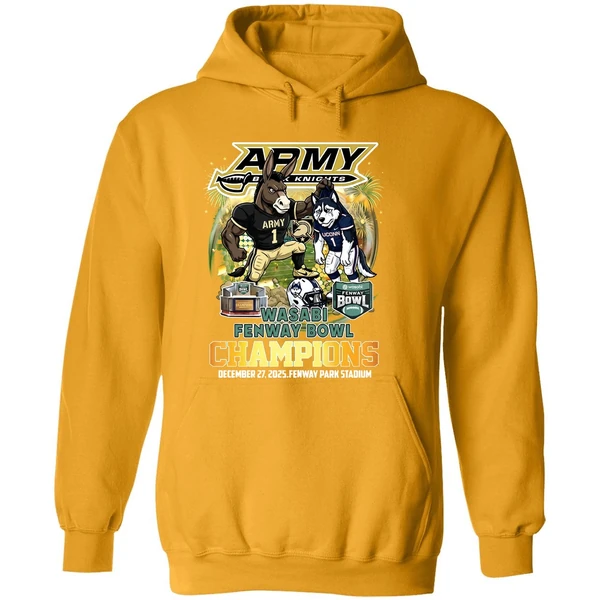 Army Black Knights Wasabi Fenway Bowl Champions 2025 Mascot Hoodie