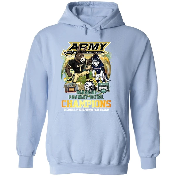 Army Black Knights Wasabi Fenway Bowl Champions 2025 Mascot Hoodie - Image 4