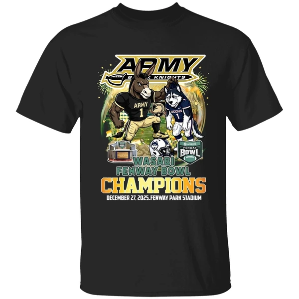 Army Black Knights Wasabi Fenway Bowl Champions 2025 Mascot Shirt
