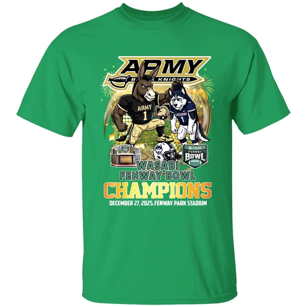 Army Black Knights Wasabi Fenway Bowl Champions 2025 Mascot Shirt - Image 2