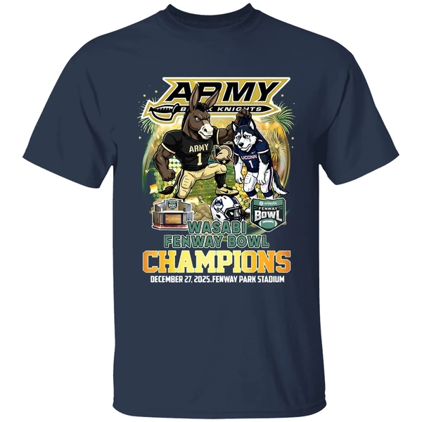 Army Black Knights Wasabi Fenway Bowl Champions 2025 Mascot Shirt - Image 5