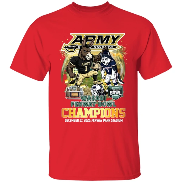 Army Black Knights Wasabi Fenway Bowl Champions 2025 Mascot Shirt - Image 7
