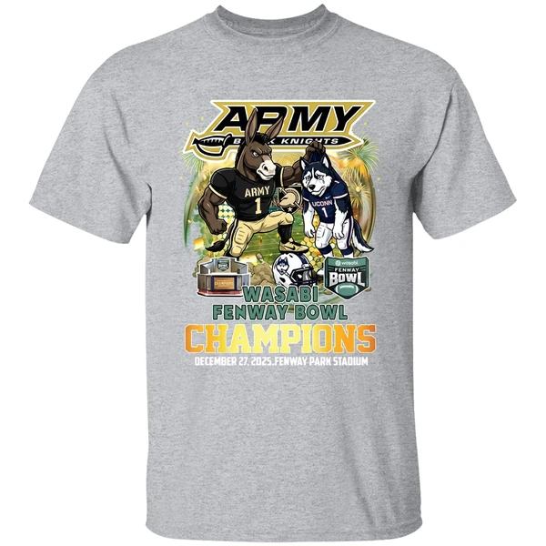 Army Black Knights Wasabi Fenway Bowl Champions 2025 Mascot Shirt - Image 9
