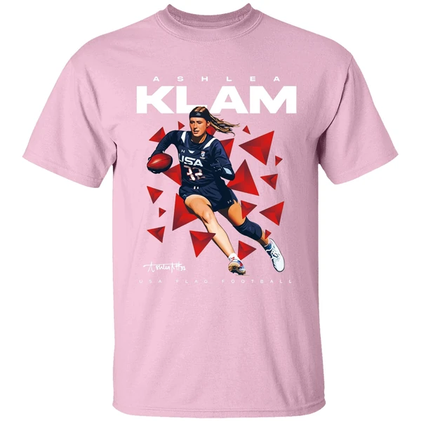Ashlea Klam Usa Flag Football Signature Shirt - Image 3