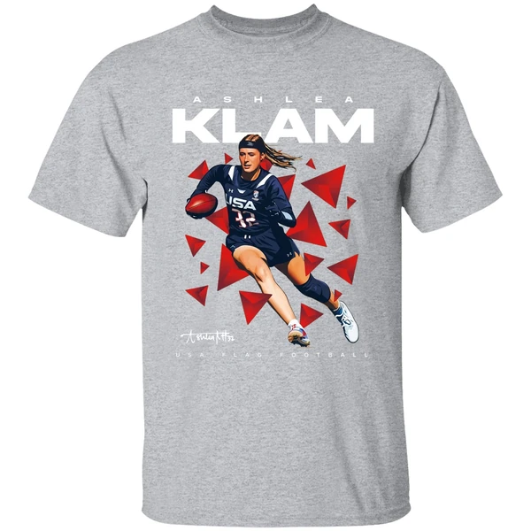 Ashlea Klam Usa Flag Football Signature Shirt - Image 9