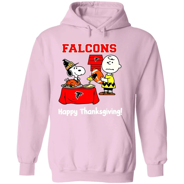 Atlanta Falcons Thanksgiving With Snoopy And Charlie Brown Nfl Hoodie - Image 5