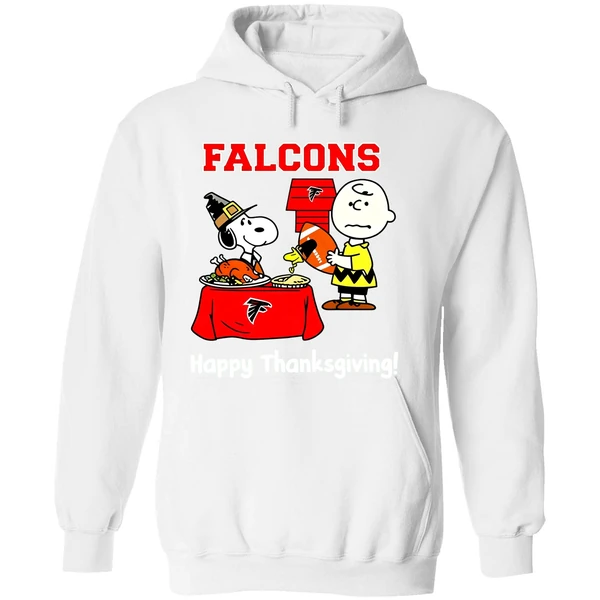 Atlanta Falcons Thanksgiving With Snoopy And Charlie Brown Nfl Hoodie - Image 8