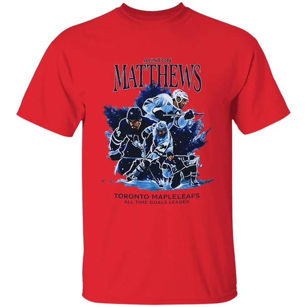 auston matthews comback in toronto maple leafs hockey all time goals leader graphic shirt red