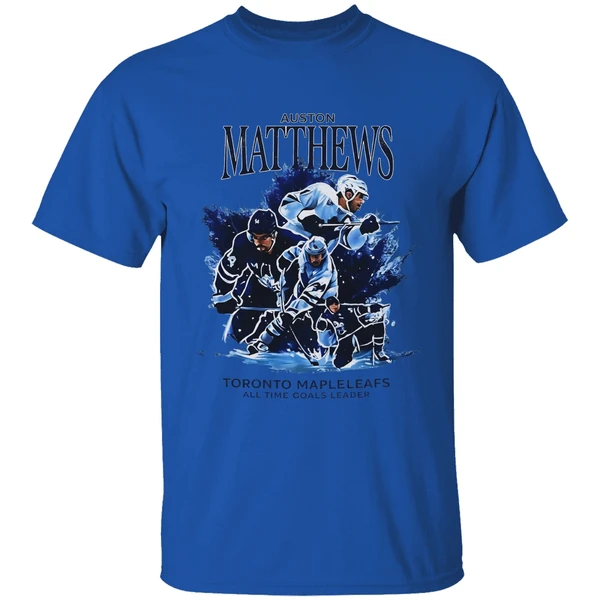 auston matthews comback in toronto maple leafs hockey all time goals leader graphic shirt royalblue