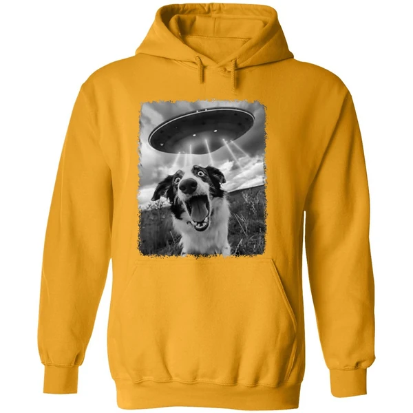 Australian Shepherd Dog Ufo Alien Extraterrestrial Selfie Hoodie