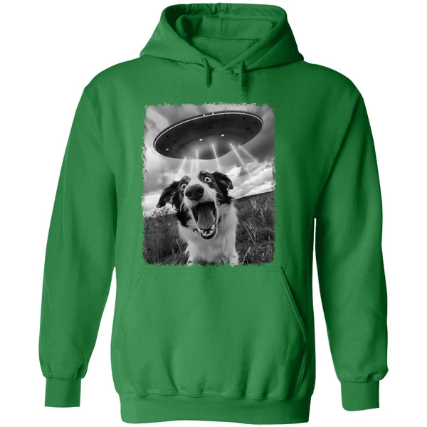 Australian Shepherd Dog Ufo Alien Extraterrestrial Selfie Hoodie - Image 2