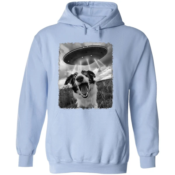Australian Shepherd Dog Ufo Alien Extraterrestrial Selfie Hoodie - Image 4