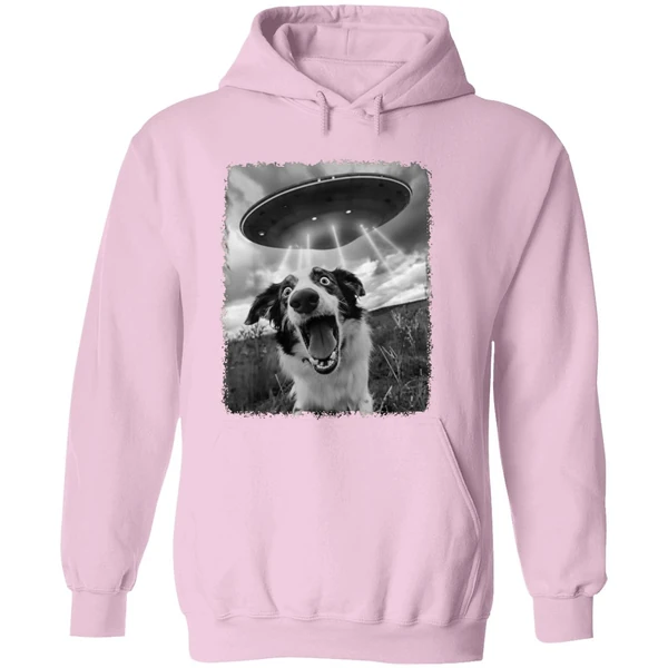 Australian Shepherd Dog Ufo Alien Extraterrestrial Selfie Hoodie - Image 5