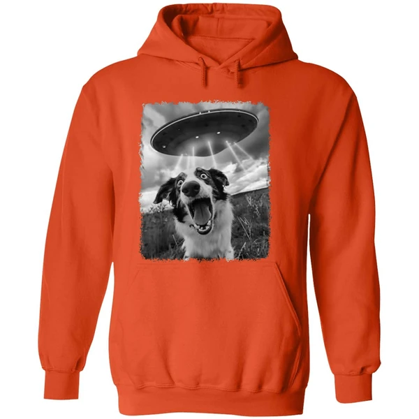 Australian Shepherd Dog Ufo Alien Extraterrestrial Selfie Hoodie - Image 6