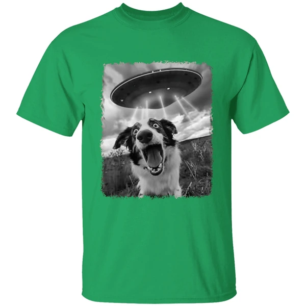 Australian Shepherd Dog Ufo Alien Extraterrestrial Selfie Shirt - Image 2