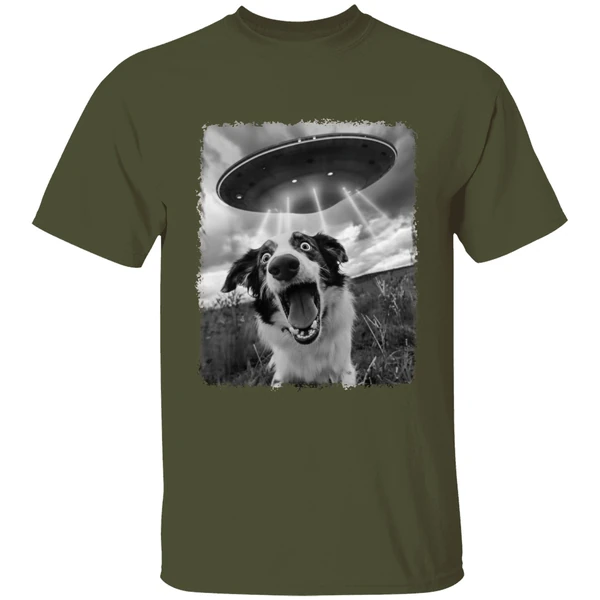 Australian Shepherd Dog Ufo Alien Extraterrestrial Selfie Shirt - Image 4