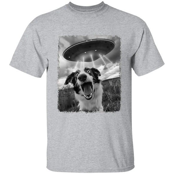 Australian Shepherd Dog Ufo Alien Extraterrestrial Selfie Shirt - Image 9
