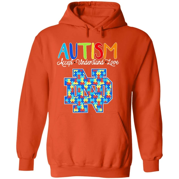 Autism Accept Understand Love Notre Dame Fighting Irish Hoodie - Image 6