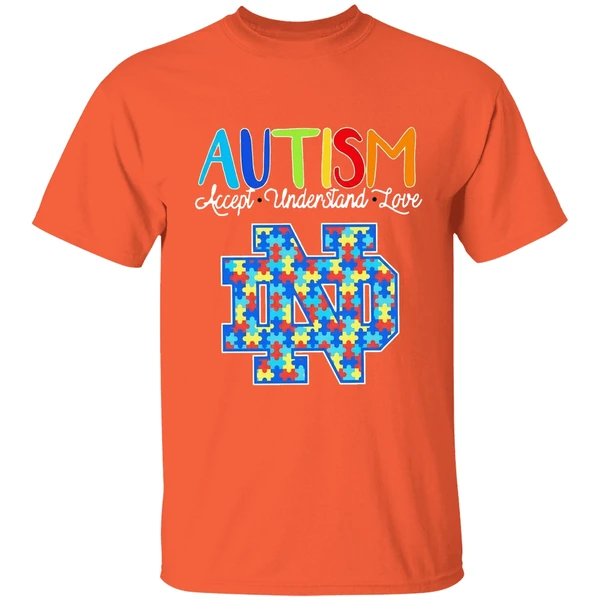 Autism Accept Understand Love Notre Dame Fighting Irish Shirt - Image 6
