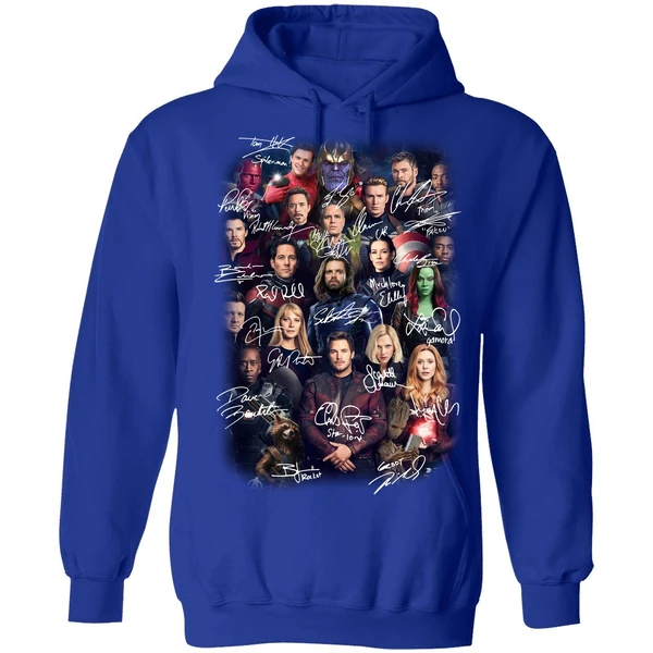 Avengers Endgame Poster Character Signature Hoodie