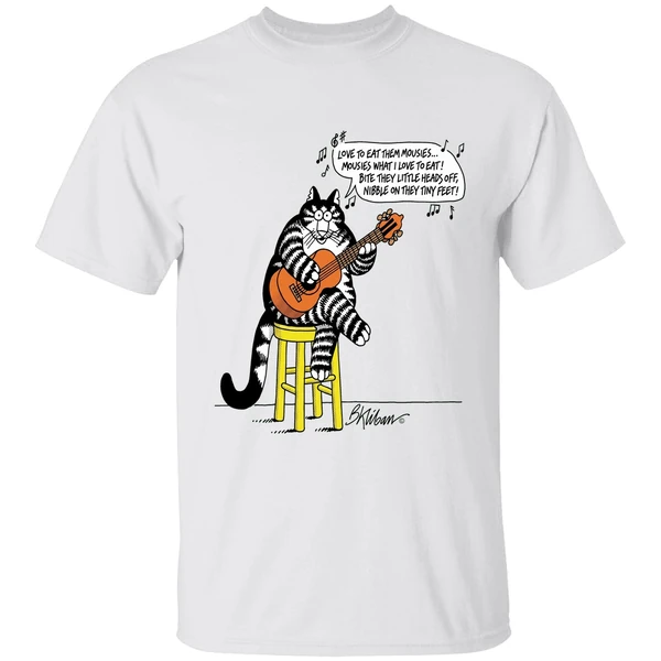 B Kliban Cat Guitar Love To Eat Them Movies Shirt