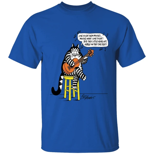 B Kliban Cat Guitar Love To Eat Them Movies Shirt - Image 5