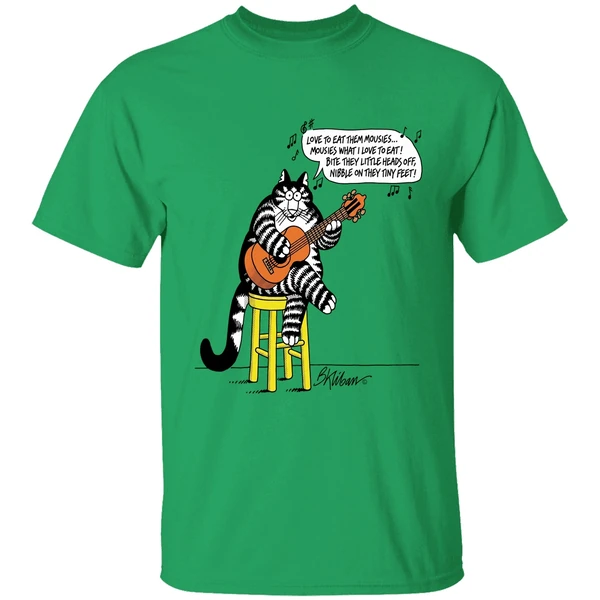 B Kliban Cat Guitar Love To Eat Them Movies Shirt - Image 8