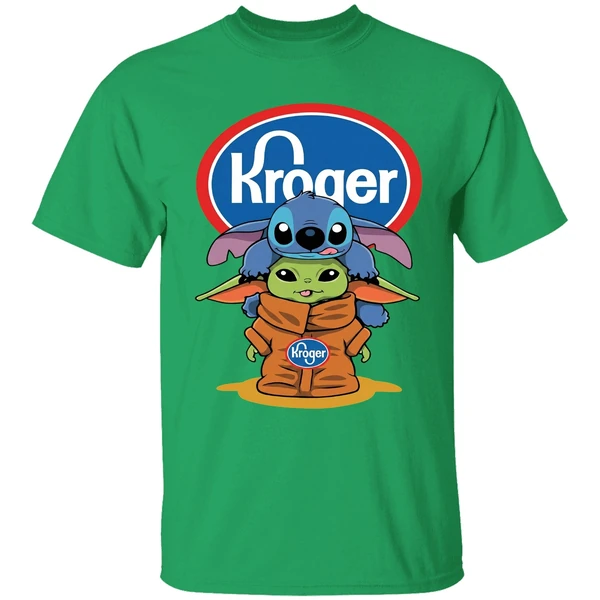 Baby Stitch And Baby Yoda Kroger Shirt - Image 2