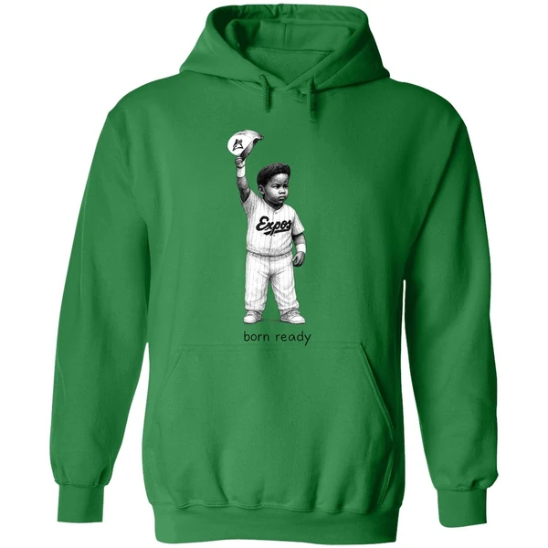 Baby Vladimir Guerrero Jr Born Ready Toronto Blue Jays Baseball Hoodie - Image 2