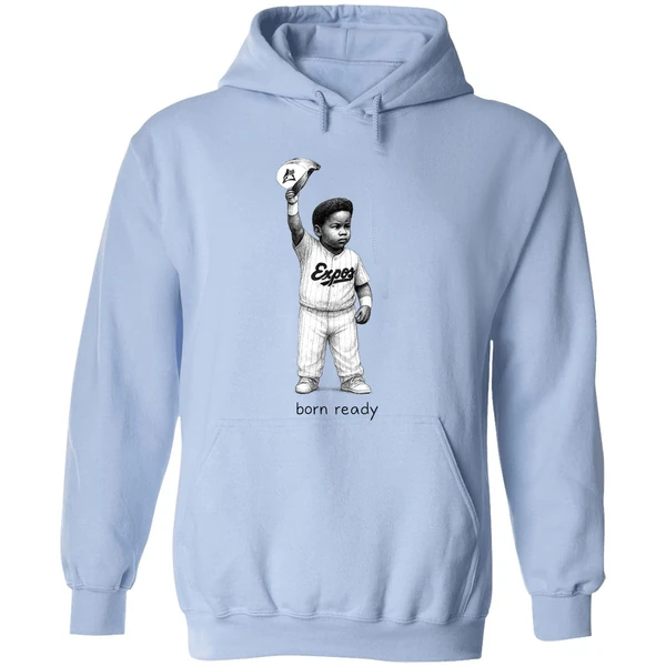 Baby Vladimir Guerrero Jr Born Ready Toronto Blue Jays Baseball Hoodie - Image 4
