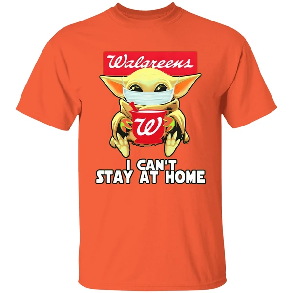 Baby Yoda Face Mask Walgreens Cant Stay At Home Shirt - Image 5