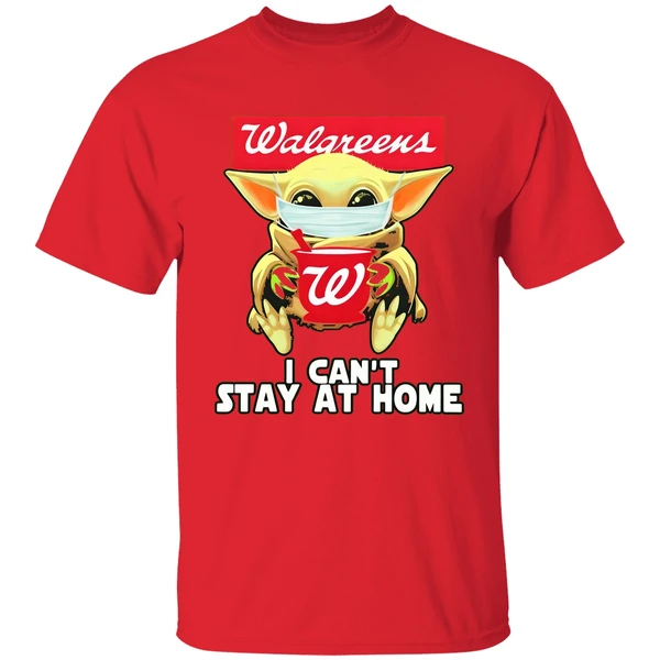 Baby Yoda Face Mask Walgreens Cant Stay At Home Shirt - Image 6