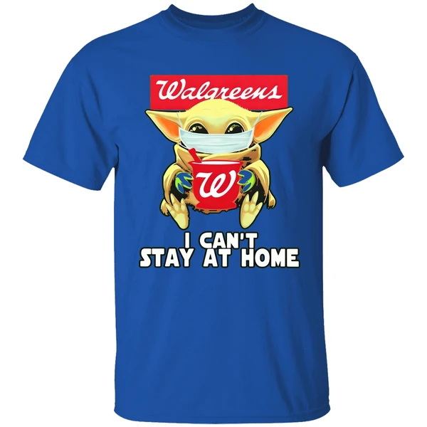 Baby Yoda Face Mask Walgreens Cant Stay At Home Shirt - Image 7