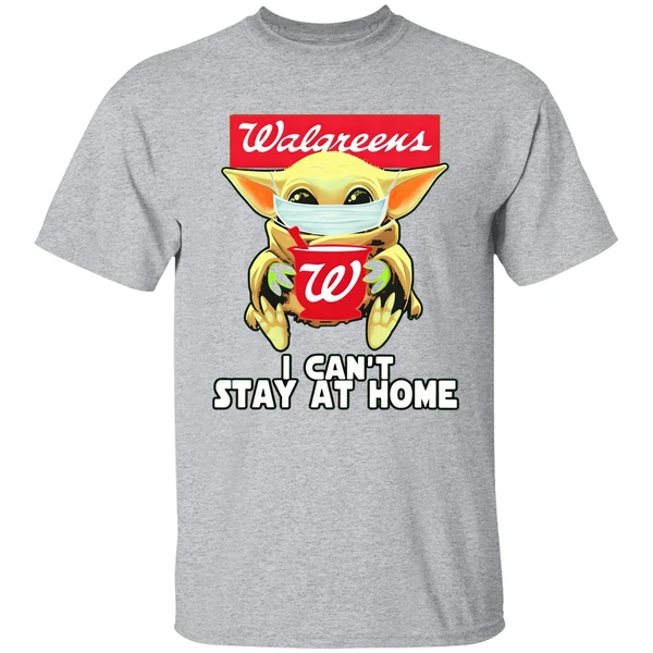 Baby Yoda Face Mask Walgreens Cant Stay At Home Shirt - Image 8