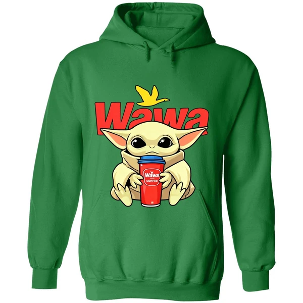 Baby Yoda Hug Wawa Coffee 2025 Hoodie - Image 2