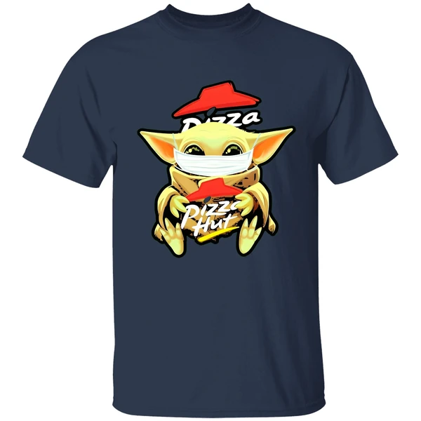 Baby Yoda Wear Mask Hug Pizza Hut Coronavirus Shirt - Image 4