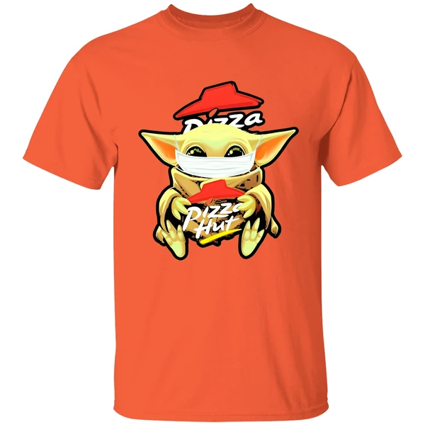 Baby Yoda Wear Mask Hug Pizza Hut Coronavirus Shirt - Image 5