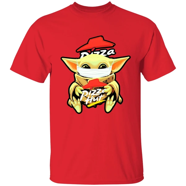 Baby Yoda Wear Mask Hug Pizza Hut Coronavirus Shirt - Image 6