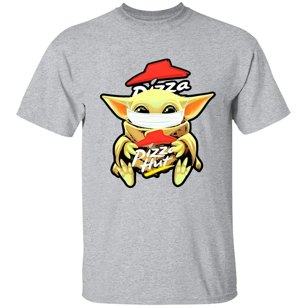 Baby Yoda Wear Mask Hug Pizza Hut Coronavirus Shirt - Image 8