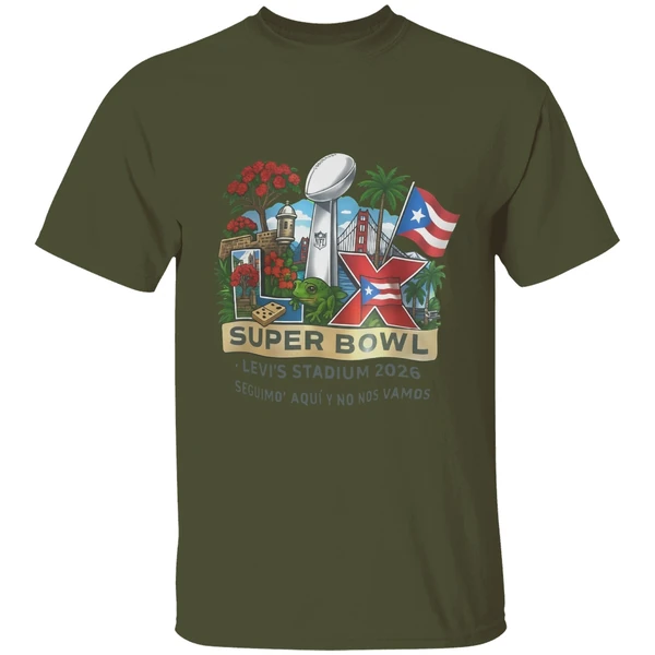 bad bunny super bowl lx levis stadium 2026 shirt militarygreen