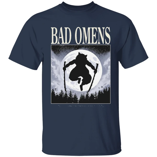 bad omens boar shirt navy